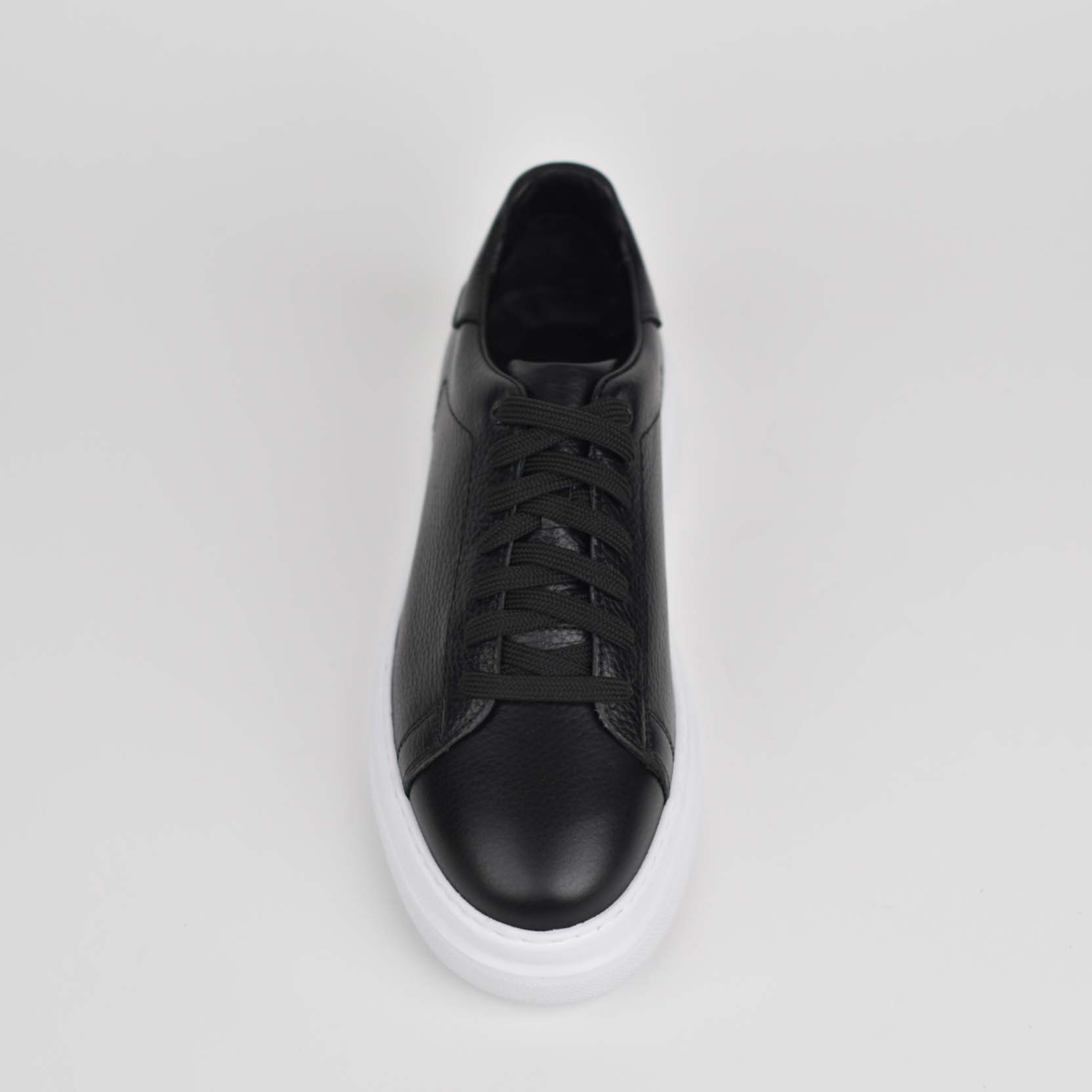 Sneakers për Meshkuj në Lëkurë Natyrale – Ngjyrë e Zezë (312) - Image 3